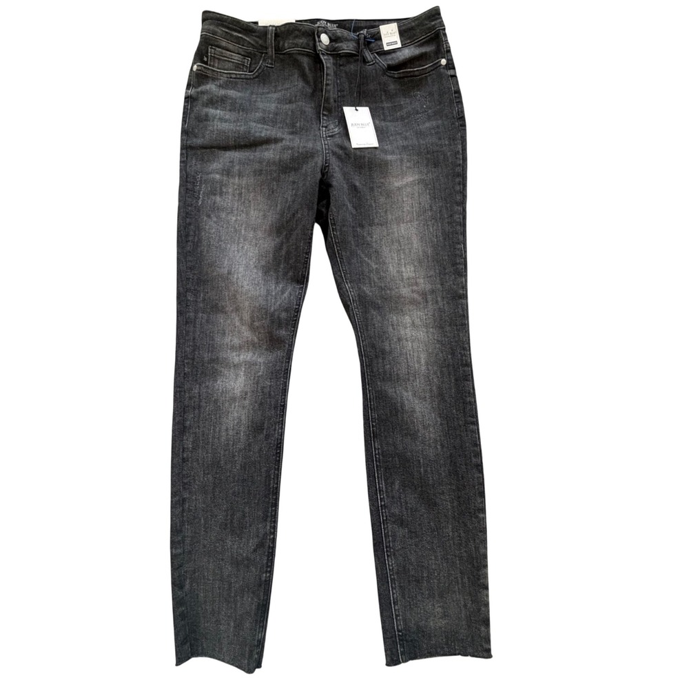 Judy Blue High Waist Jeans Women's 15/32 Black Stretch Raw Hem NWT Edgy Modern